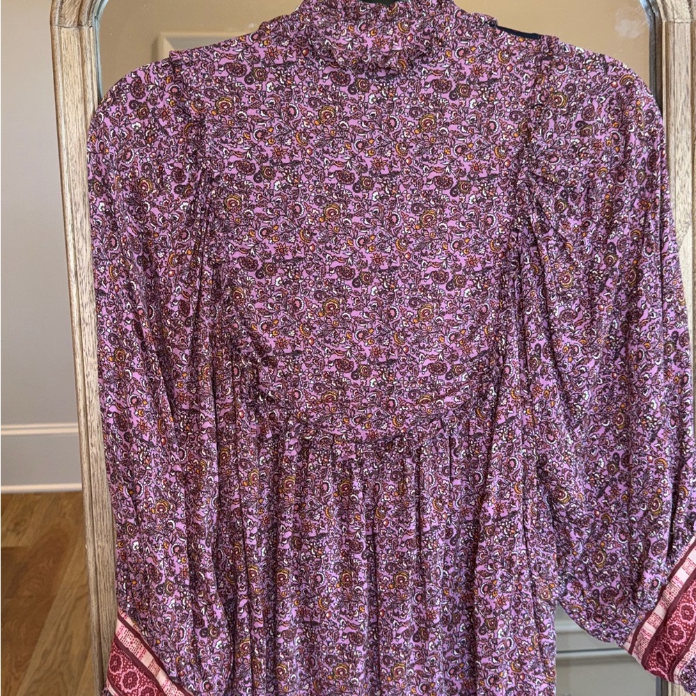 Karlie Dusty Rose Floral Peasant Blouse - Picture 2 of 2